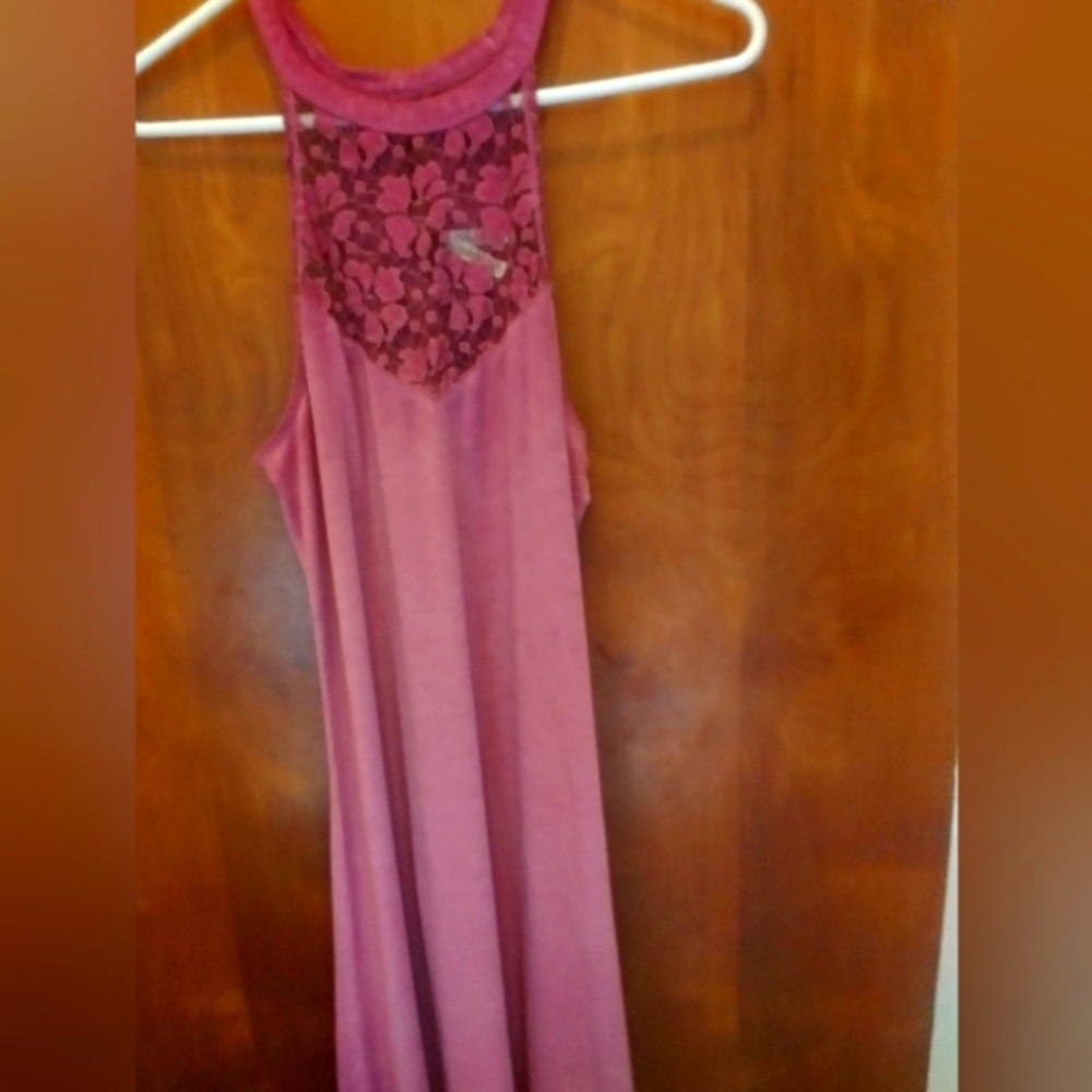 Lace accent tank dress